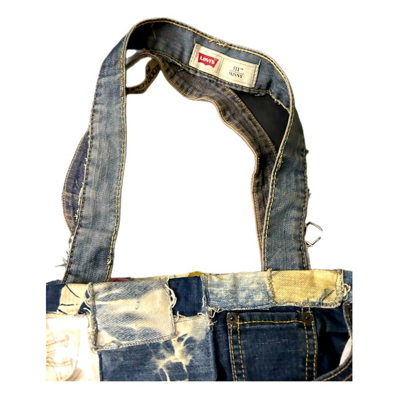 DENIM CUSTOM PATTERN SHOULDER BAG ( Reversible) - Picture 6 of 8